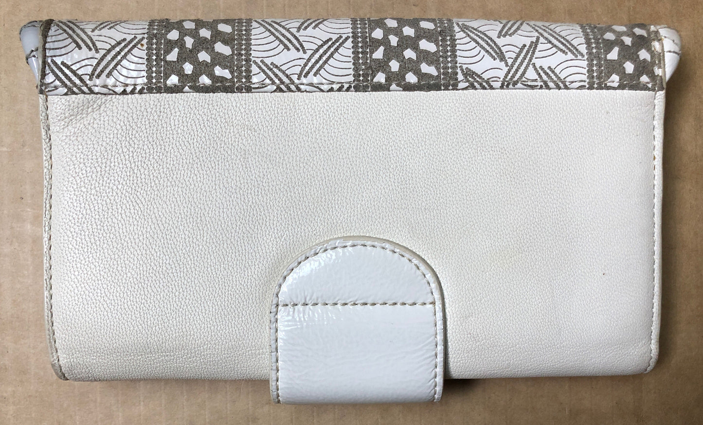 M637 Genuine Mimco White / Beige Wallet Purse In Good Condition + Free Post