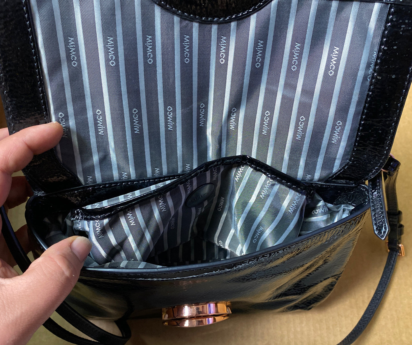 M658 Mimco Handbag Purse Clutch Black In Good Condition + Free Post