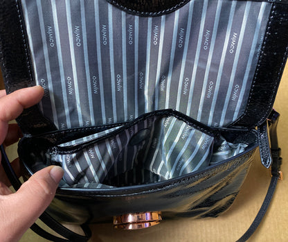 M658 Mimco Handbag Purse Clutch Black In Good Condition + Free Post