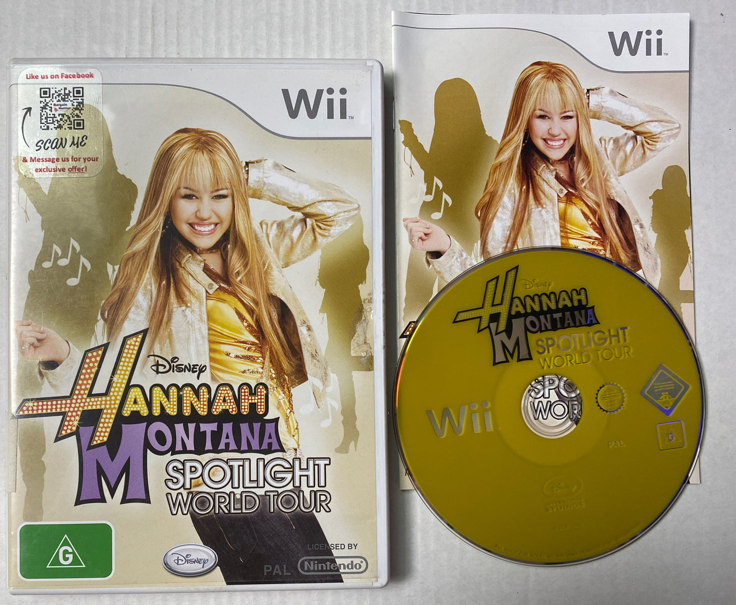 3026 Disney Hannah Montana Spotlight World Tour Nintendo Wii Complete + Free Pos