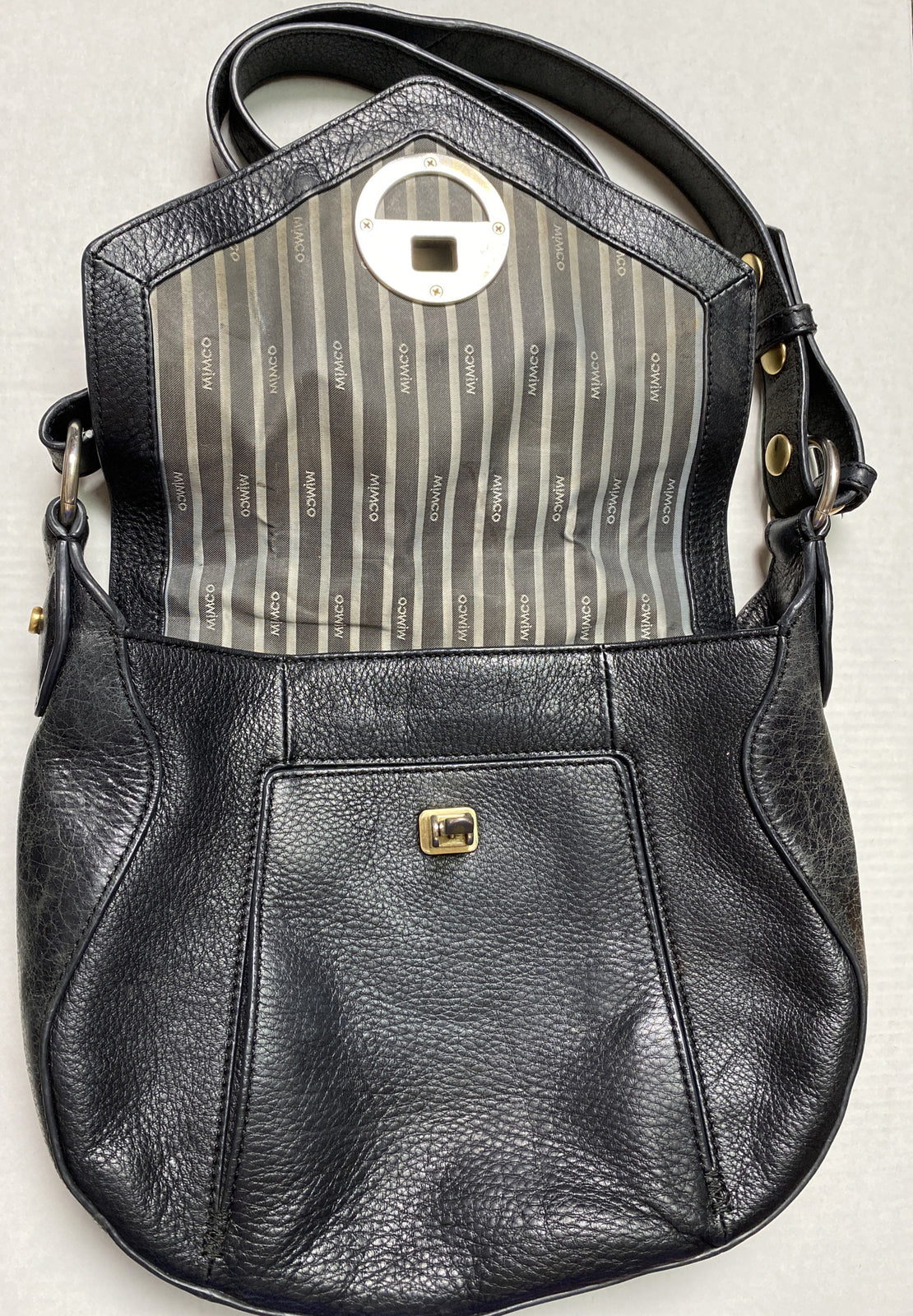 M659 Mimco Medium Handbag Purse Black In Good Condition + Free Post