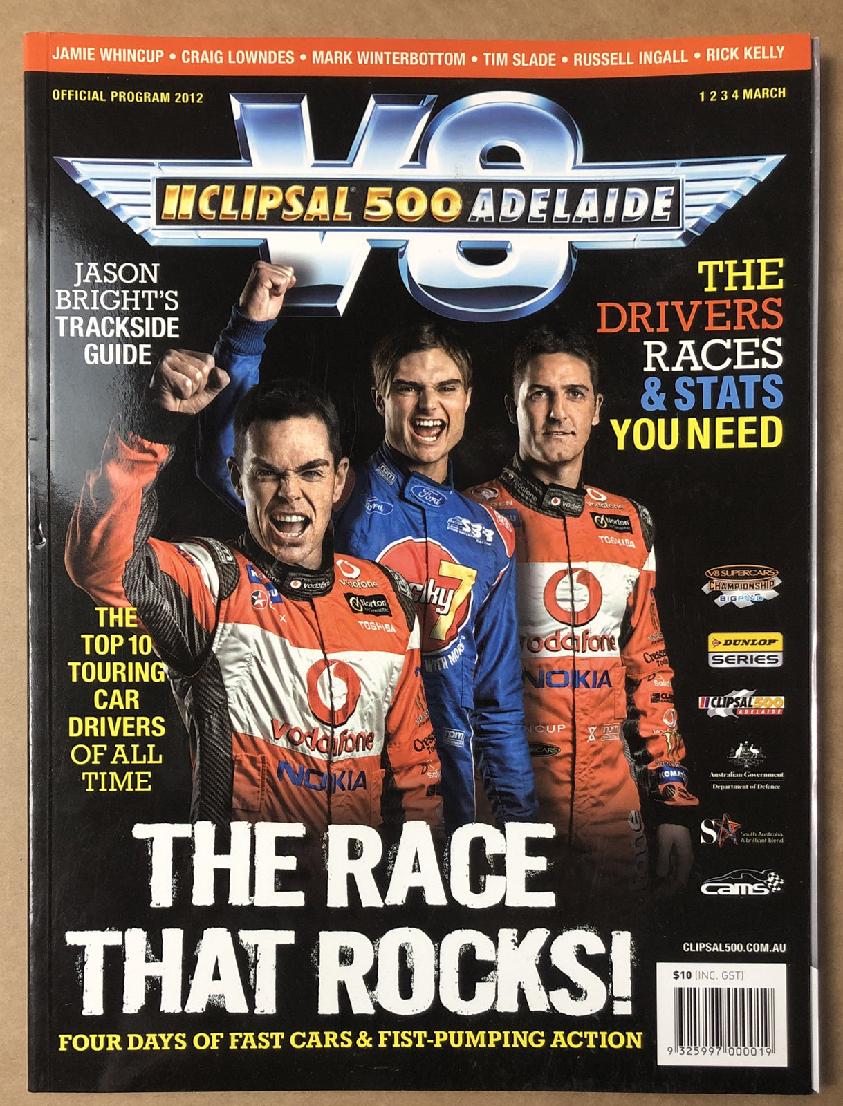 V8 Supercars Clipsal 500 Adelaide Official Program 2012 Good Condition Magazine