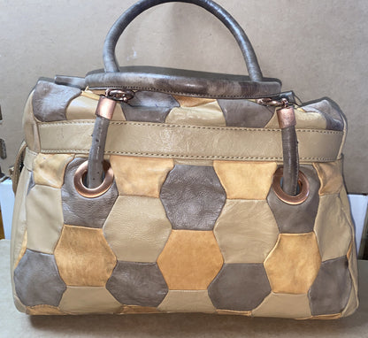 M647 Mimco Large Handbag Beige Tan Brown colour In Good Condition + Free Post