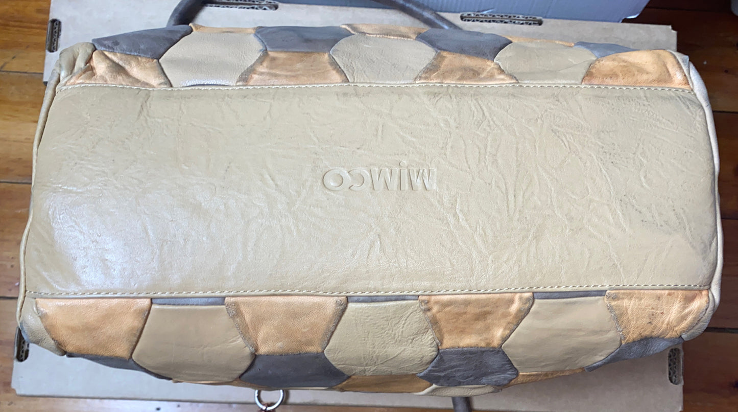 M647 Mimco Large Handbag Beige Tan Brown colour In Good Condition + Free Post