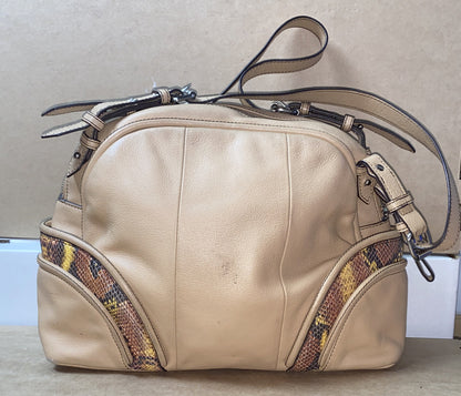 M646 Mimco Large Handbag Beige Tan Brown colour In Good Condition + Free Post