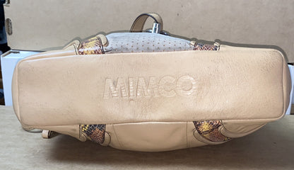 M646 Mimco Large Handbag Beige Tan Brown colour In Good Condition + Free Post
