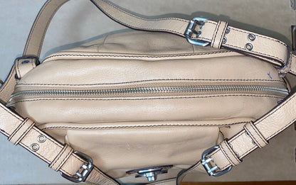 M646 Mimco Large Handbag Beige Tan Brown colour In Good Condition + Free Post
