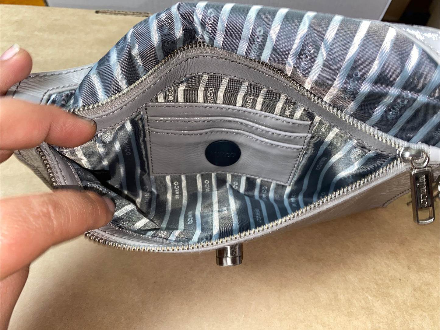 M690 Genuine Mimco Lilac Wallet Purse In Good Condition + Free Post
