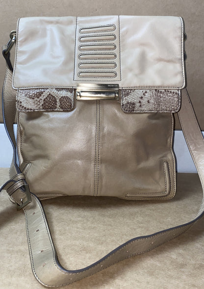 M669 Mimco Large Handbag Beige Tan Brown colour In Good Condition + Free Post