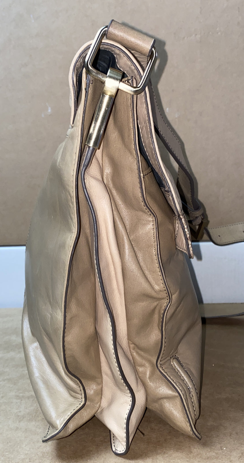 M669 Mimco Large Handbag Beige Tan Brown colour In Good Condition + Free Post