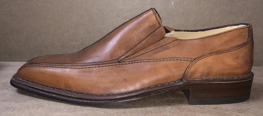 Mens A. Lanon Venezia Brown Leather Slip On Work Shoes Size 43 Italy Made