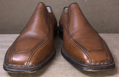 Mens A. Lanon Venezia Brown Leather Slip On Work Shoes Size 43 Italy Made