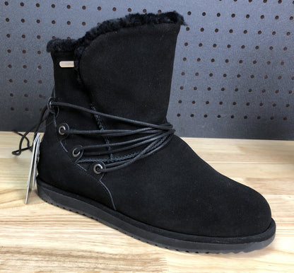 EMU Australia Waterproof Boots Wool Insole Lace Up Black Sizing 6 Mens 7 Women's