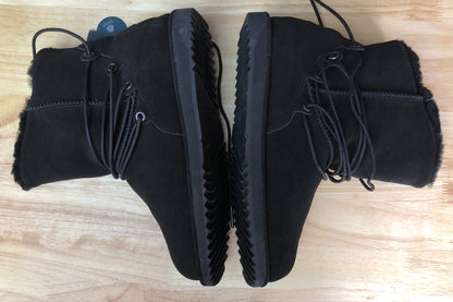 EMU Australia Waterproof Boots Wool Insole Lace Up Black Sizing 6 Mens 7 Women's