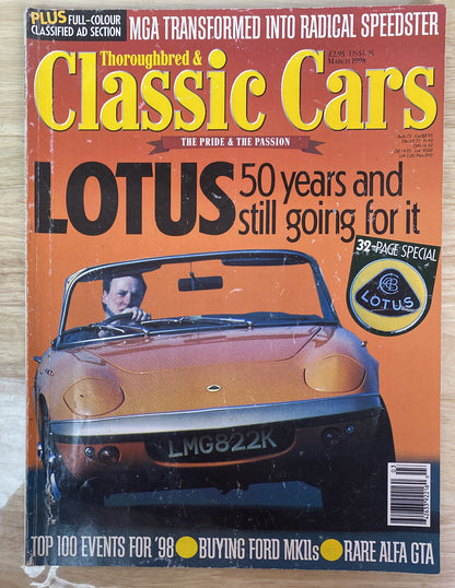 Thoroughbred & Classic Cars March 1998 Magazine Vintage In Good Condition