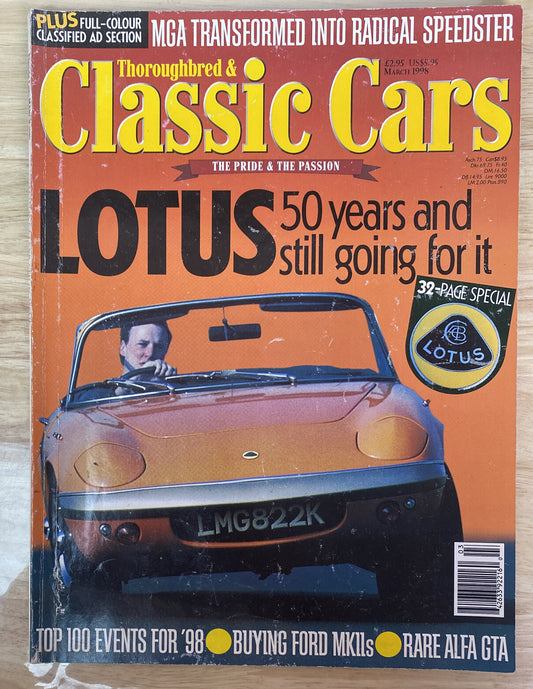 Thoroughbred & Classic Cars March 1998 Magazine Vintage In Good Condition