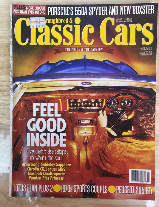 Thoroughbred & Classic Cars February 1998 Magazine Vintage In Good Condition