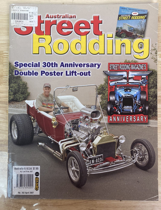 Australian Street Rodding April 2007 No. 202 Vintage Magazine In OK Condition