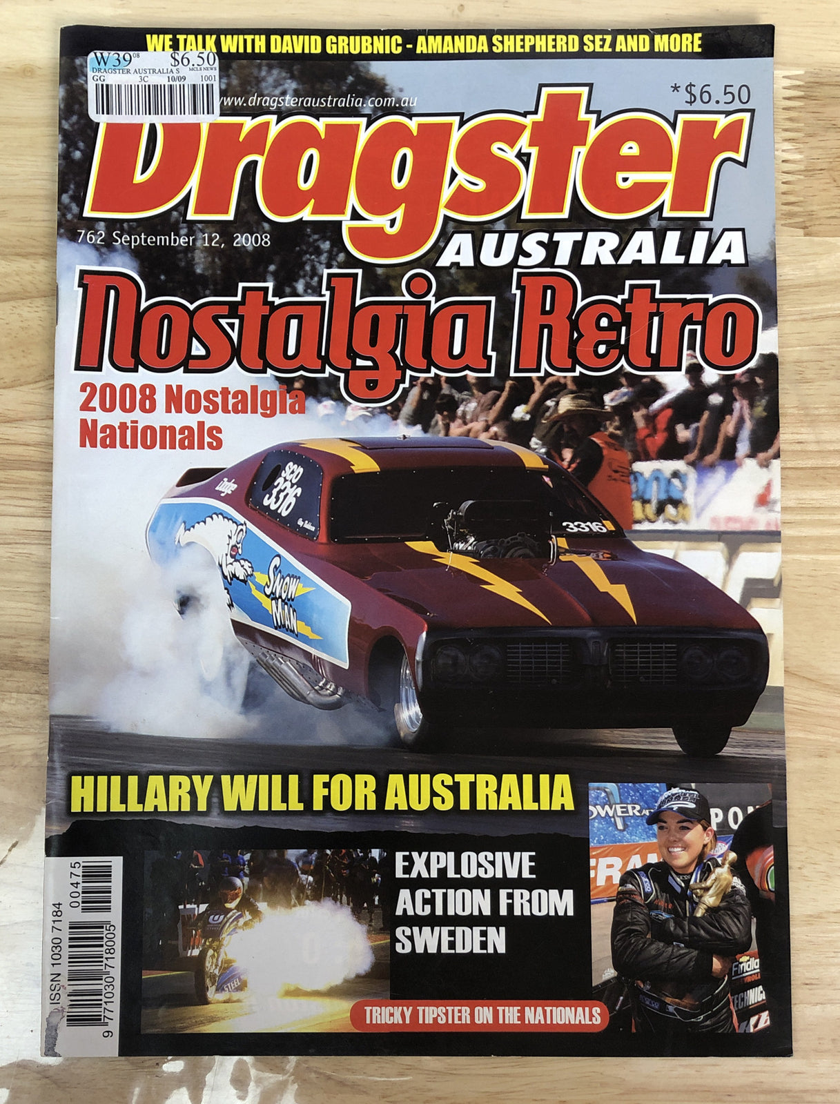 Dragster Australia September 2008 Issue 762 Vintage Magazine In Good Condition