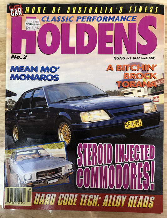 Hot Car Classic Performance Holdens No 2 Vintage Magazine In Good Condition