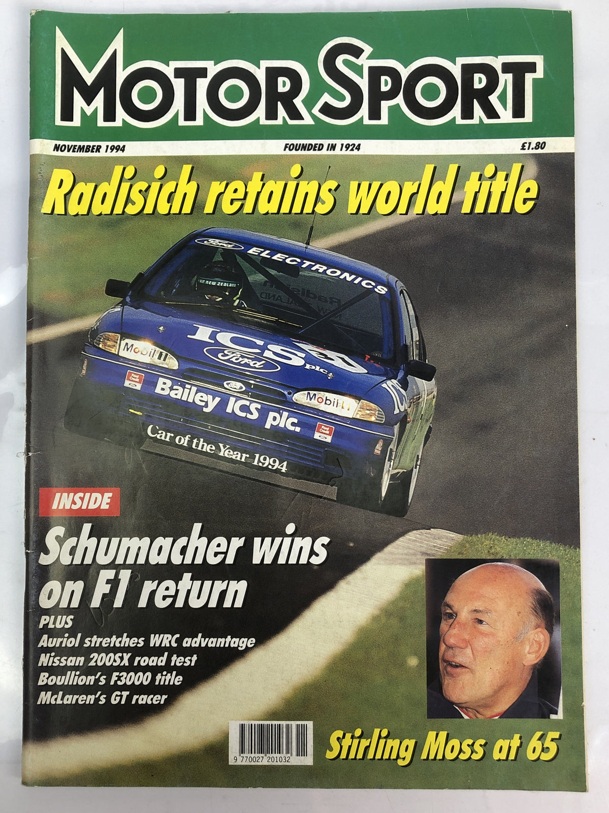 Motor Sport November 1994 Magazine Vintage In Good Condition
