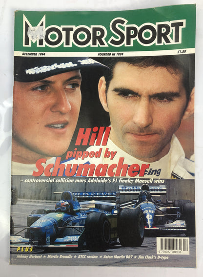 Motor Sport December 1994 Magazine Vintage In OK Condition
