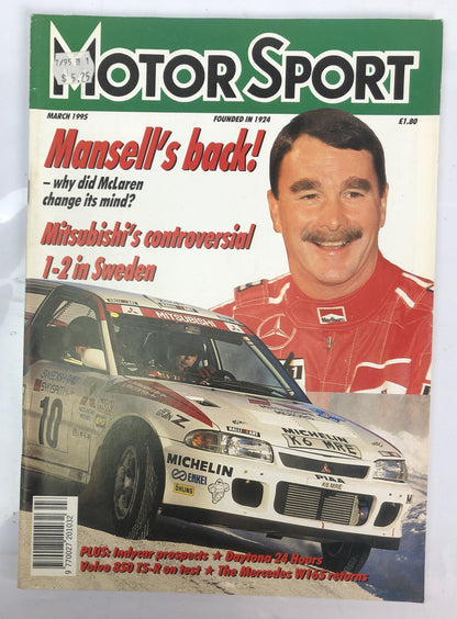Motor Sport March 1995 Magazine Vintage In Good Condition