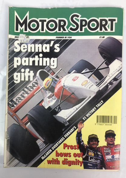 Motor Sport December 1993 Magazine Vintage In OK Condition