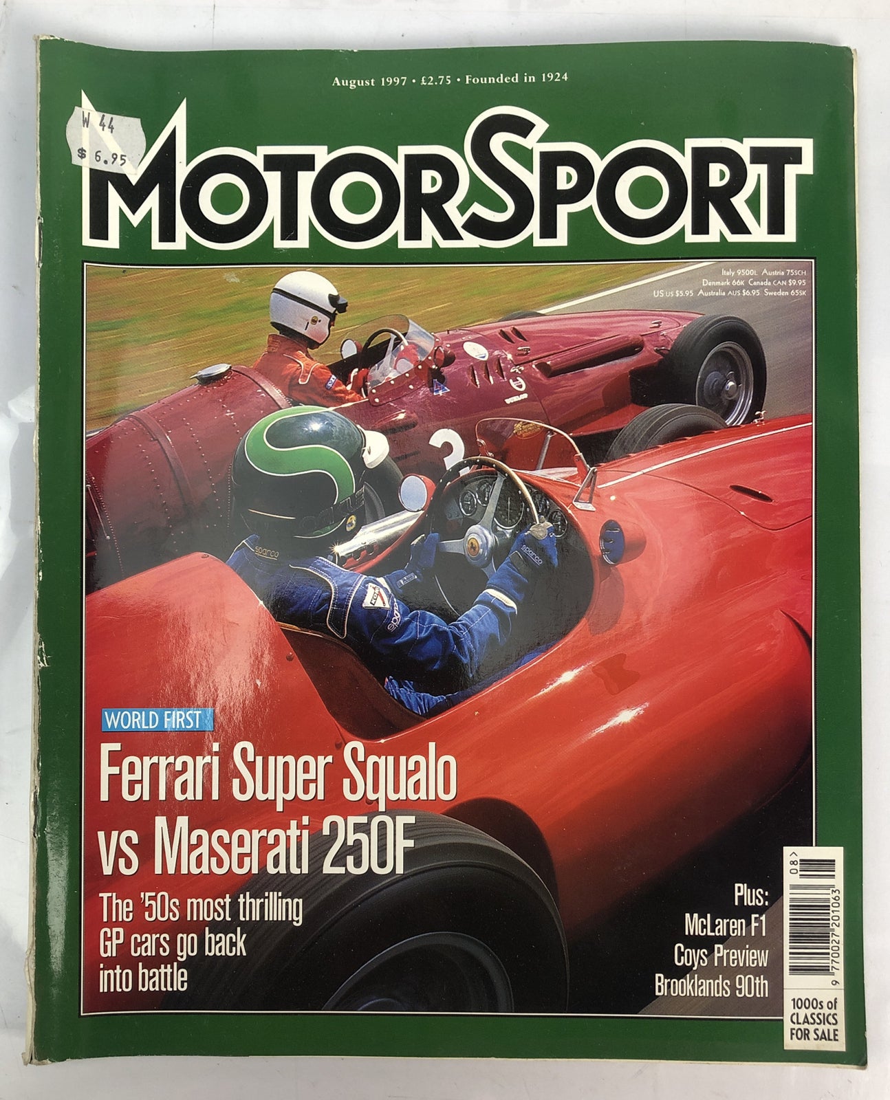 Motor Sport August 1997 Magazine Vintage In Good Condition