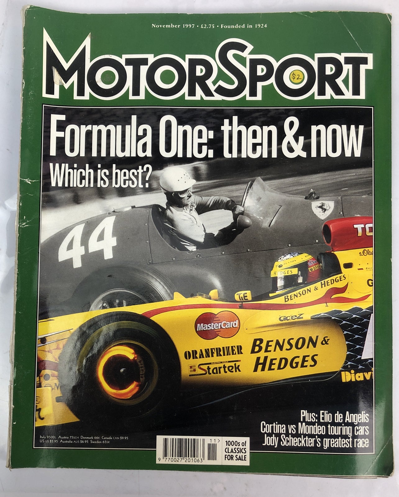 Motor Sport November 1997 Magazine Vintage In OK Condition