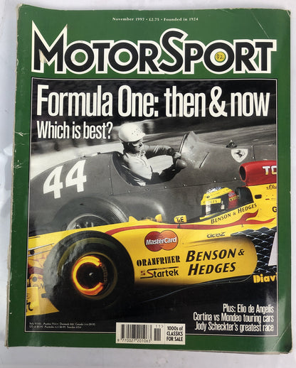 Motor Sport November 1997 Magazine Vintage In OK Condition