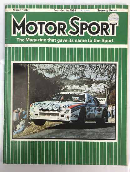 Motor Sport March 1983 Magazine Vintage In Good Condition