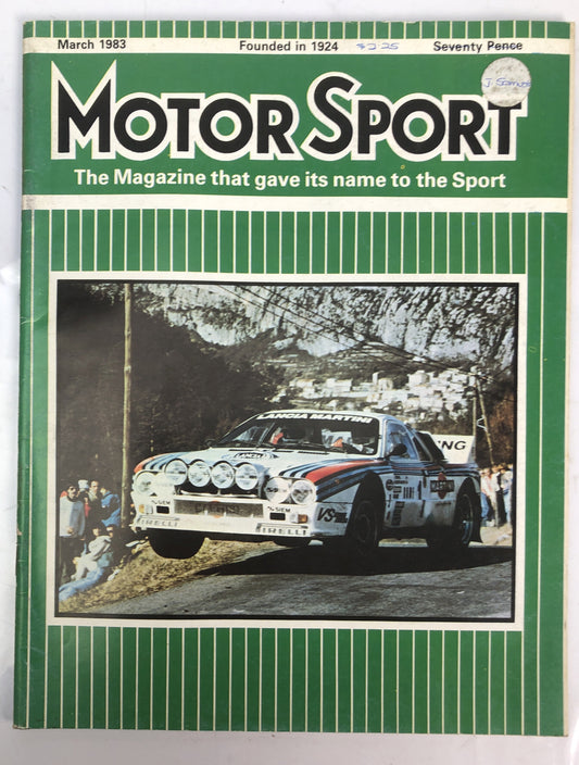 Motor Sport March 1983 Magazine Vintage In Good Condition