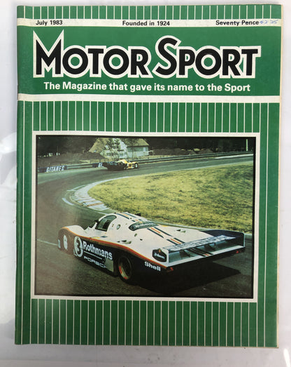 Motor Sport July 1983 Magazine Vintage In Good Condition