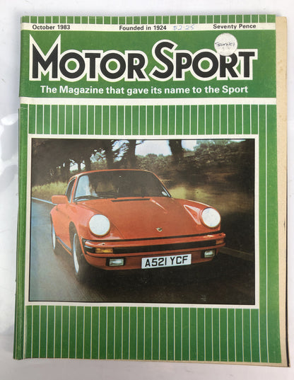 Motor Sport October 1983 Magazine Vintage In OK Condition