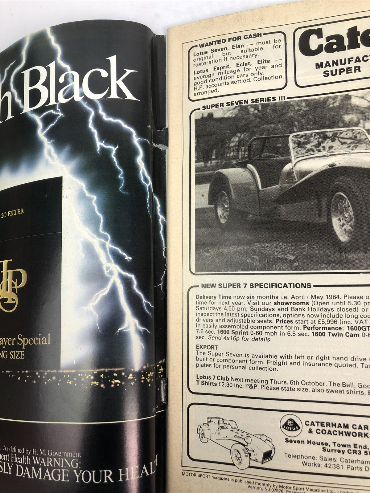 Motor Sport October 1983 Magazine Vintage In OK Condition