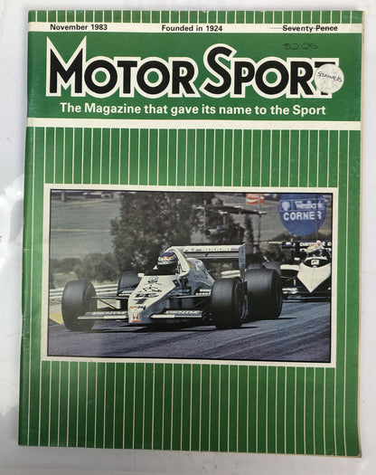 Motor Sport November 1983 Magazine Vintage In Good Condition