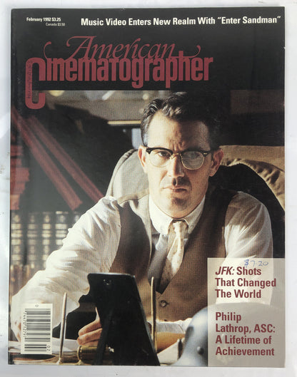 American Cinematographer February 1992 Vintage Magazine In OK Condition