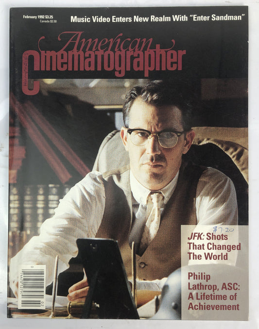 American Cinematographer February 1992 Vintage Magazine In OK Condition