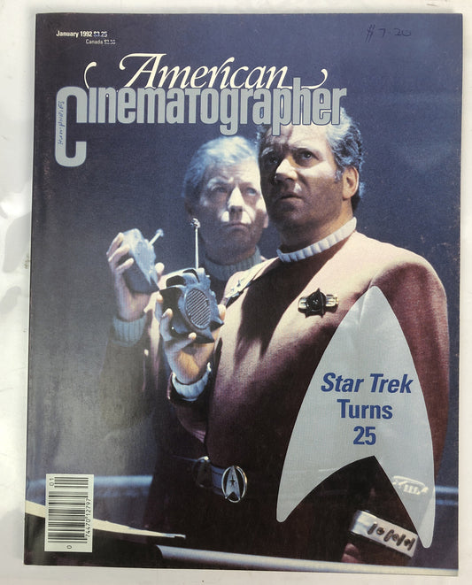 American Cinematographer January 1992 Vintage Magazine In OK Condition