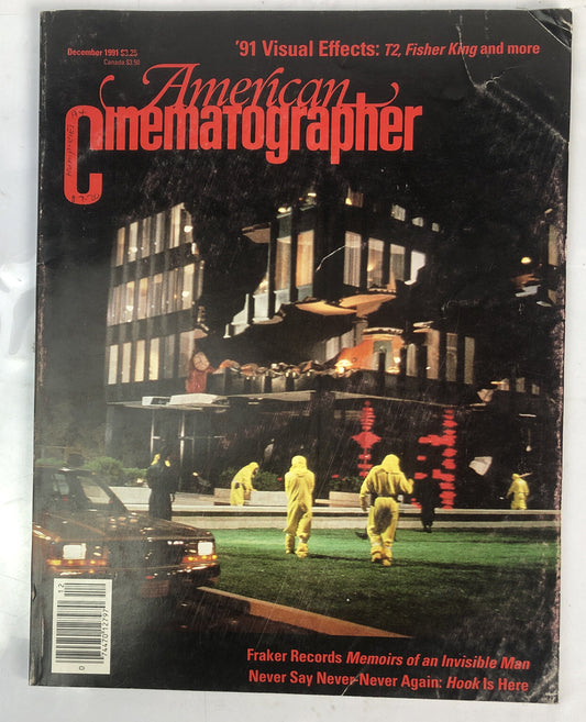 American Cinematographer December 1991 Vintage Magazine In OK Condition