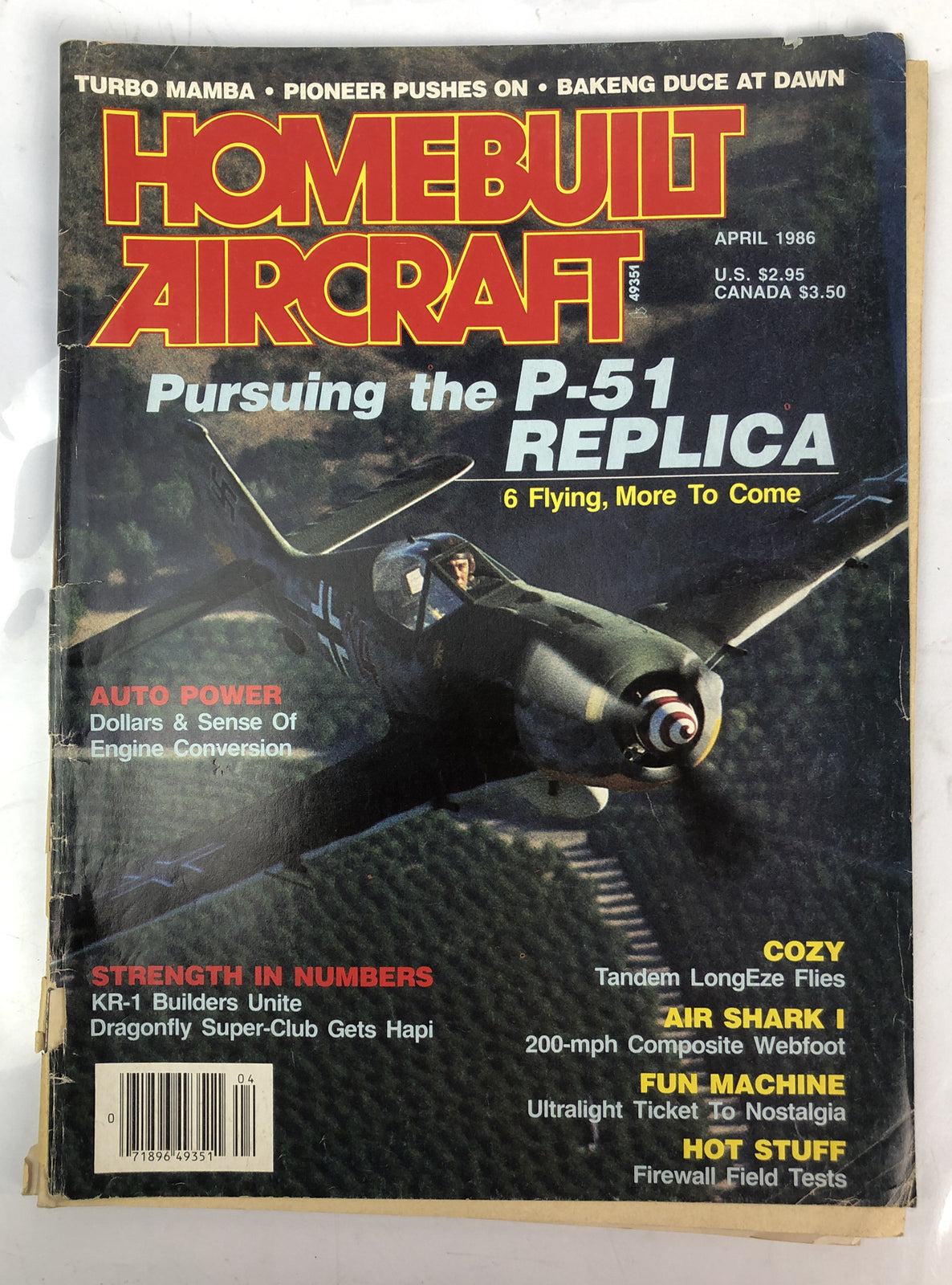 Home Built Aircraft April 1986 Magazine In Poor Condition