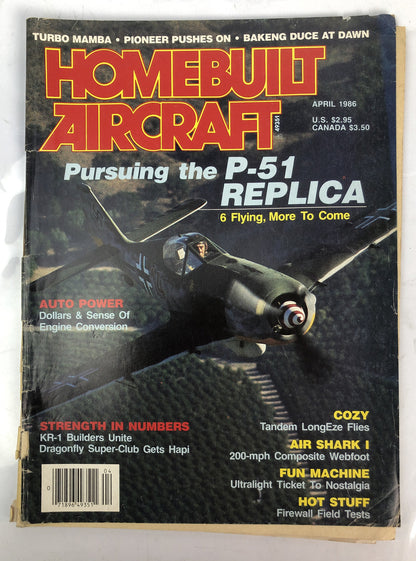 Home Built Aircraft April 1986 Magazine In Poor Condition