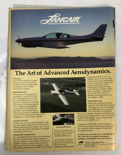 Home Built Aircraft April 1986 Magazine In Poor Condition