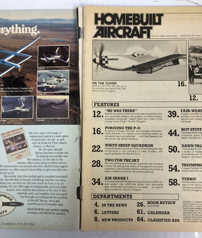Home Built Aircraft April 1986 Magazine In Poor Condition