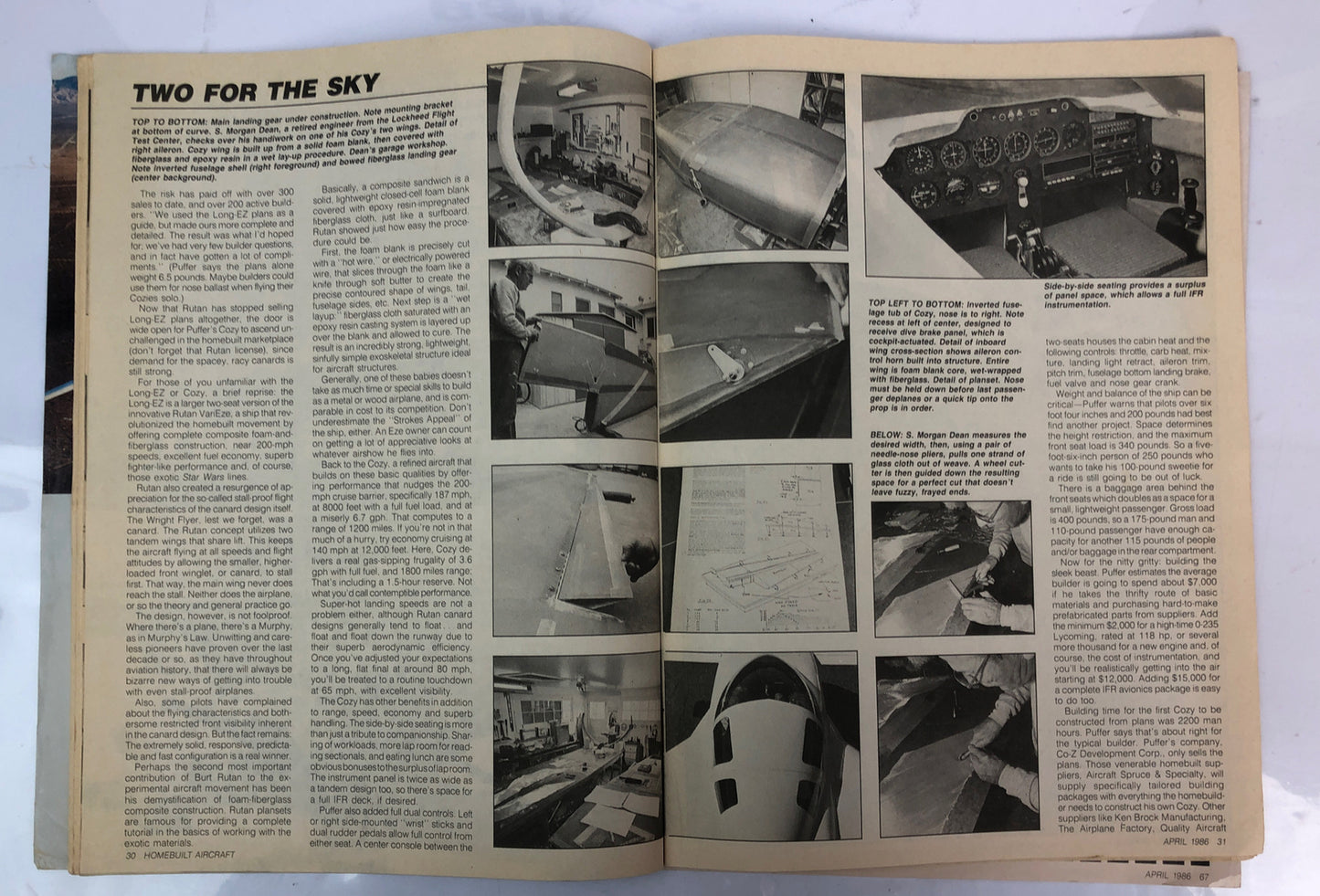 Home Built Aircraft April 1986 Magazine In Poor Condition