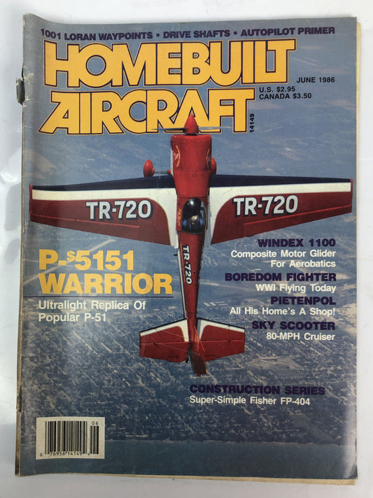 Home Built Aircraft June 1986 Magazine In Poor Condition