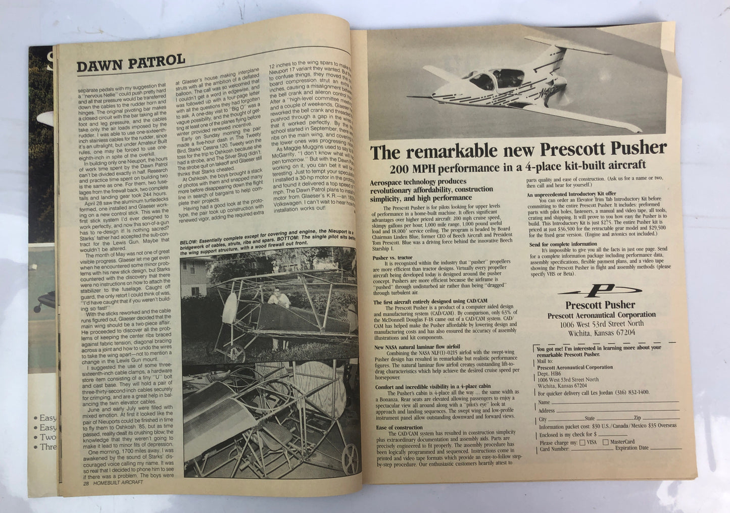 Home Built Aircraft June 1986 Magazine In Poor Condition