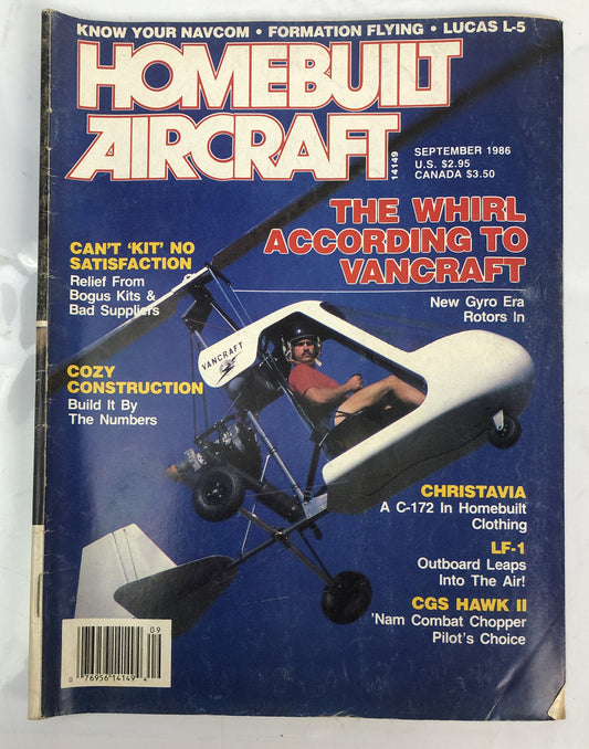Home Built Aircraft September 1986 Magazine In OK Condition