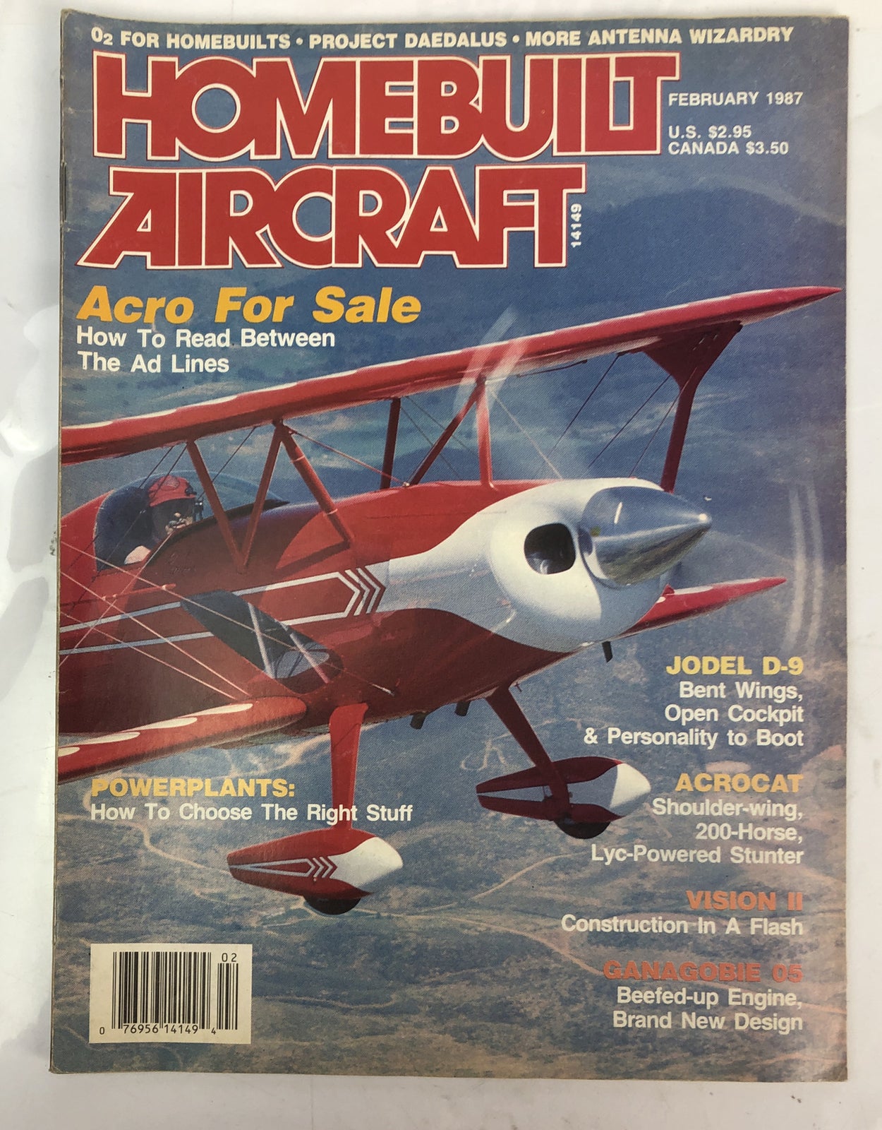 Home Built Aircraft February 1987 Magazine In Good Condition